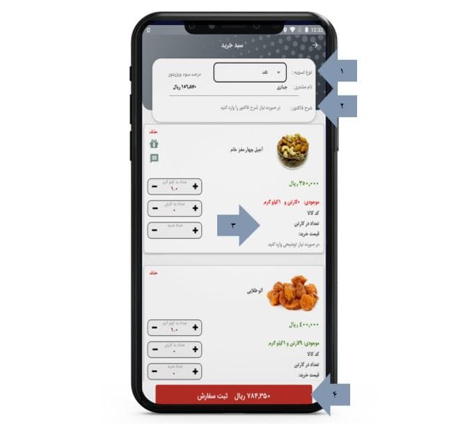 ثبت سفارش ویزیتوری